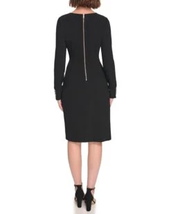 Tommy Hilfiger Long Sleeve Drape Crepe Knot Waist | Dresses -Styled Soles 51wRzDFfUML. AC SR736920