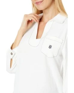 Tommy Hilfiger Aero Split-Neck Popover | Shirts & Tops -Styled Soles 615y1CIEpqL. AC SR736920