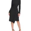 Tommy Hilfiger Long Sleeve Drape Crepe Knot Waist | Dresses