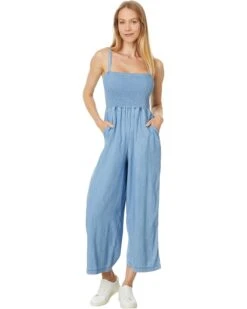 Tommy Hilfiger Chambray Smocked Jumpsuit | Jumpsuits & Rompers