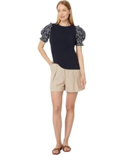 Tommy Hilfiger Short Sleeve Mixed Media Top | Shirts & Tops -Styled Soles 61vRHQ8geL. AC SR736920