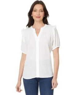 Tommy Hilfiger Short Sleeve Smocked Yoke Top | Shirts & Tops