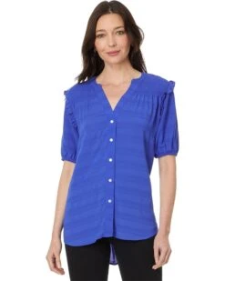 Tommy Hilfiger Short Sleeve Smocked Yoke Top | Shirts & Tops -Styled Soles 715zcrzF4HL. AC SR736920