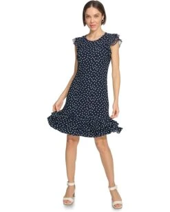 Tommy Hilfiger Mixed Media Dot Shift Dress | Dresses