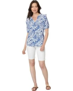Tommy Hilfiger Short Sleeve Fountain Smocked Yoke Top | Shirts & Tops -Styled Soles 71BxxZHJ7EL. AC SR736920