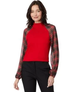 Tommy Hilfiger Long Sleeve Mixed Media Top | Shirts & Tops -Styled Soles 71CJw0rw4CL. AC SR736920
