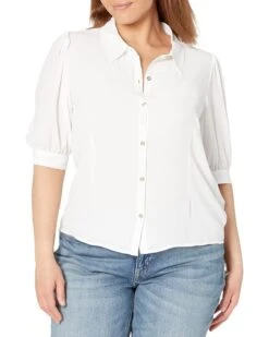 Tommy Hilfiger Short Sleeve Tile Button-Down Top | Shirts & Tops