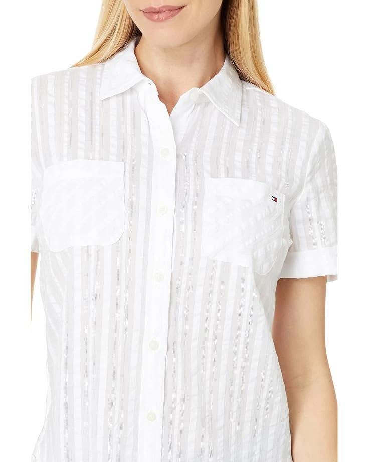 Tommy Hilfiger Dobby Stripe Camp Shirt | Shirts & Tops 3 Tommy Hilfiger Dobby Stripe Camp Shirt | Shirts & Tops - Image 3
