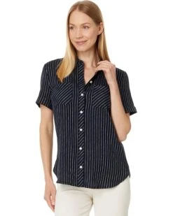 Tommy Hilfiger Stripe Linen Blend Camp Shirt | Shirts & Tops