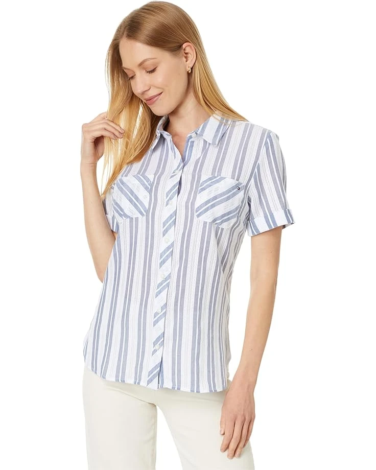 Tommy Hilfiger Dobby Stripe Camp Shirt | Shirts & Tops 5 Tommy Hilfiger Dobby Stripe Camp Shirt | Shirts & Tops - Image 5