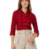 Tommy Hilfiger Long Sleeve Knit Plaid Roll Tab | Shirts & Tops