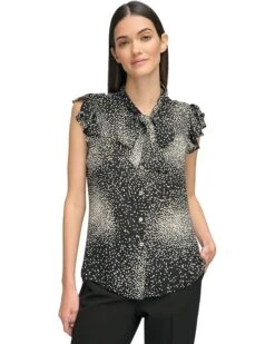 Tommy Hilfiger Sleeveless Starbusrt Ruffle Blouse | Shirts & Tops