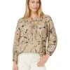 Tommy Hilfiger Paisley Floral Ruffle Neck Top | Shirts & Tops