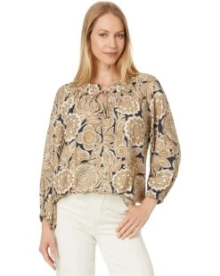 Tommy Hilfiger Paisley Floral Ruffle Neck Top | Shirts & Tops