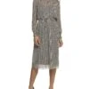 Tommy Hilfiger Houndstooth Print Smock Chiffon Midi | Dresses