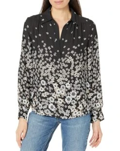 Tommy Hilfiger Long Sleeve Collar Floral Top | Shirts & Tops