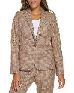 Tommy Hilfiger One-Button Plaid Blazer | Coats & Outerwear